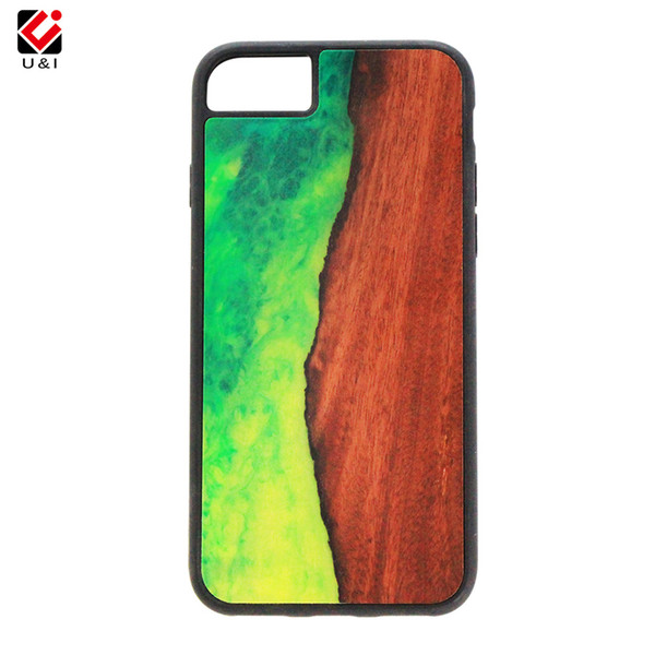 Hot Sale Natural Green Resin Mix Wood Cell Phone Covers Case For iPhone 11 X XR XS Max