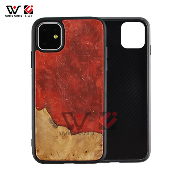 2020 New Arrivals Beautiful Natural Resin Liquid Solid Wood Phone Case For iPhone 11 Pro Max