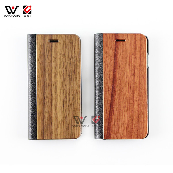 Free Shipping Genuine Leather Flip Wooden Phone Cases For iPhone 6 7 8 Plus X XR iPhone 11 Pro Max