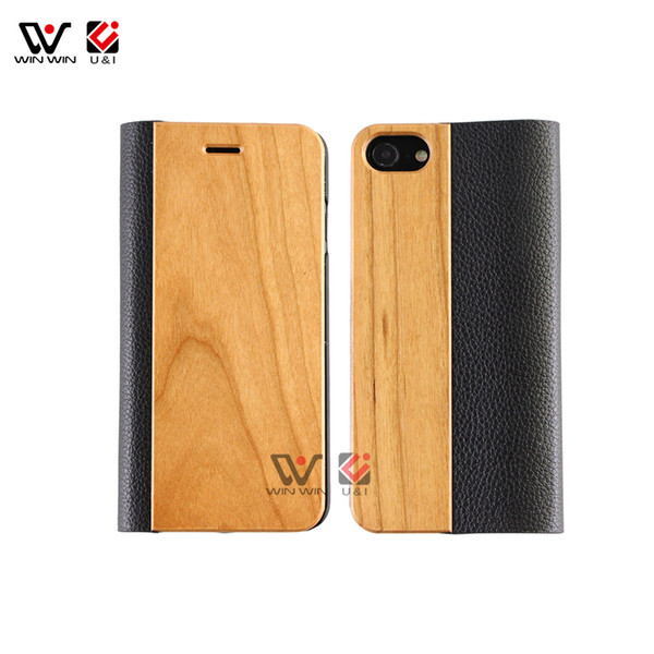 Eco Friendly Wood Flip Leather Phone Cases For iPhone 6 7 8 Plus X XR iPhone 11 Pro Max