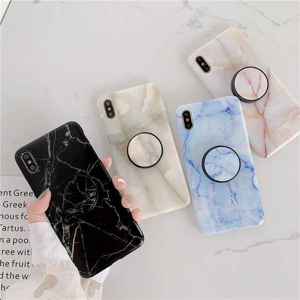 Marble Silicone Mobile Phone Holder Phone CaseFor iPhone 6 7 8 Plus X XR XS Max