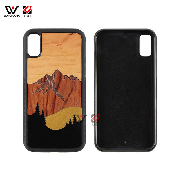 Amazon Top Seller 2019 Mountain Design Wooden Cell Phone Case Cover For iPhone 6 7 8 Plus X XR XS Max Phone Accessoriess