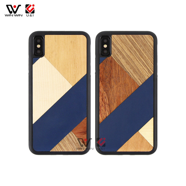 Eco Friendly Genuine Leather PU Wood Phone Cases For iPhone 6 7 8 11 Plus X XR XS Pro Max