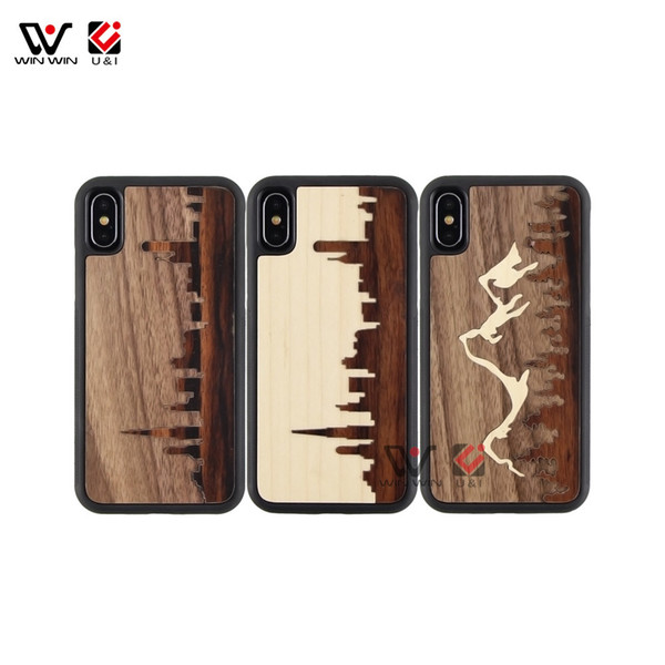 Mountain Ciry Natural Wooden Mobile Phone Case For iPhone 6 7 8 11 Plus X XR XS Pro Max