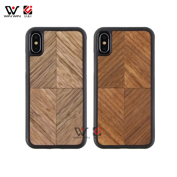 Handmade 4 Piece Wood Splice Natural Wooden Phone Case For iPhone 6 7 8 11 Plus X XR XS Pro Max