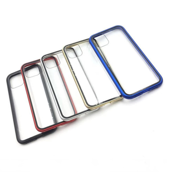 High Quality Shockproof Metal Frame Transparents Glass Back Cover Phone Case For iPhone 11 Pro Max