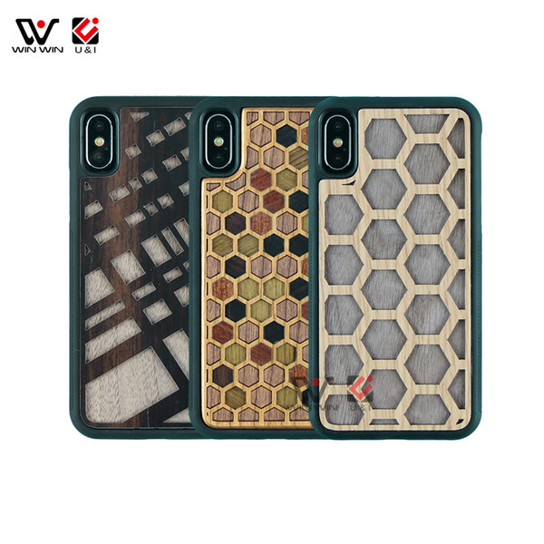 Honeycomb Design Wooden Mobile Phone Cases For iPhone 6 7 8 11 Plus X XR XS Pro Max