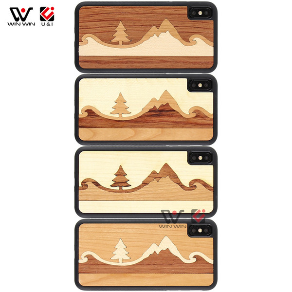 Amazon Top Seller 2019 Mountain Designs Natural Wood Cell Phone Case For iPhone 6 7 8 Plus X XR XS Max Wholesale