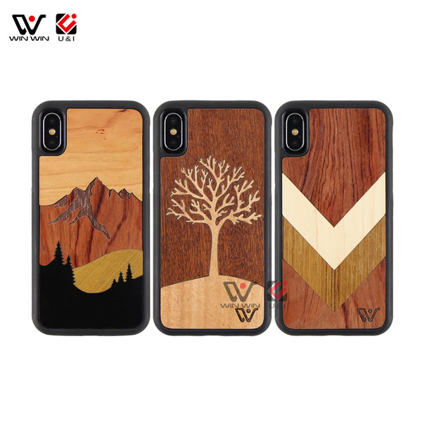 Arrow Tree Mountain Shape Eco Friendly Mix Wood Phone Case For iPhone 6 7 8 11 Plus X XR XS Pro Max