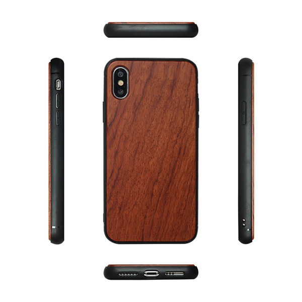 Wholesale Hot Design Round edge WOOD+TPU Phone Case For Iphone X/XS/XR/XS MAX Natural Bamboo Wooden Cover For Iphone 7 8 Plus 6 6s Free DHL