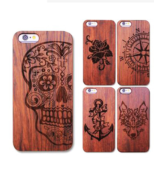 High Quality Real Wood + PC Bumper Case For Iphone 6 6s 7 8 plus X 10 Customized Design Mobile Phone Cover Cases Wooden Bamboo For Samsung