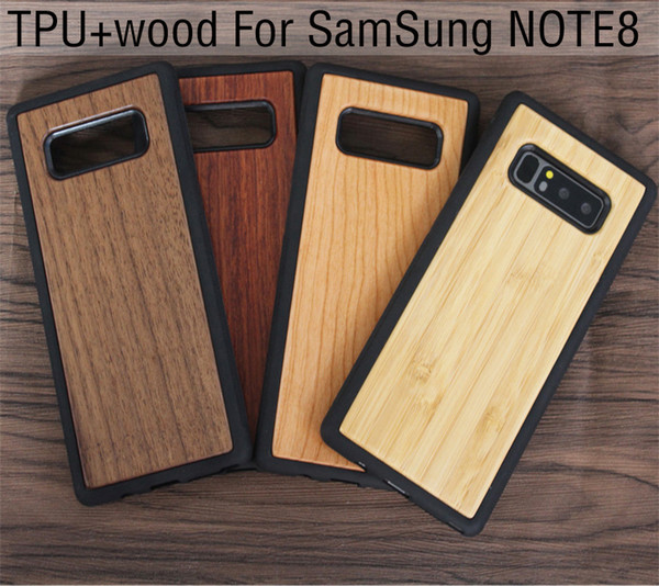 Laser Engraving Phone Case For Samsung Galaxy Note 8 S8 Plus TPU Bamboo Wood Case For Iphone 8 X 7 6 6s plus Wooden Cover