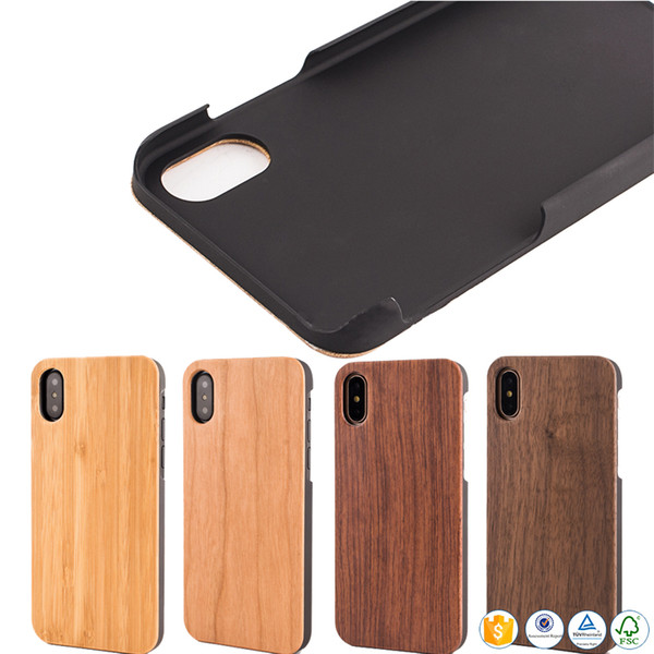 China Top Quality Wood Phone Case For iphone 10 X 7 8 Plus 6 6s 5 5s Natural Mobile Phone Cover Bamboo Wooden PC Back Case For Samsung S9 S8