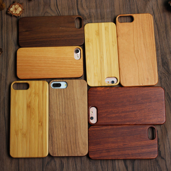 China Factory OEM Wood Case For Iphone 6 6s 7 7plus 8 plus Bamboo Phone Cover Universal Wooden With PC Back Case For Iphone 6 6s 7 bn 8 plus