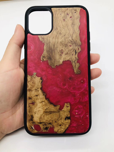 Luxury Unique Wood+Resin Mobile Phone Case For Iphone 11 5.8 11 pro 6.1 6.5 Natural Wooden Bamboo+resin Mobile Cover For iphone 7 8 6S PLUS