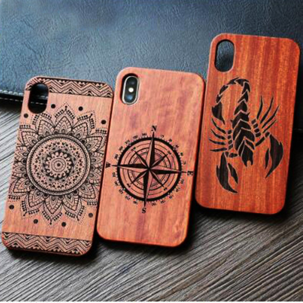 Laser Engraving Wood Custom Logo Mobile Cases For Iphone 7 8 6 6s 5 5s X 10 Eco-friendly Best Wooden Phone Cover Bamboo Bumper Case S9 s8 S7