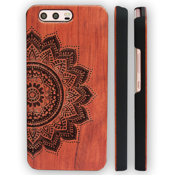 For Huawei P10 Wood Case P10 plus 3d Engraving Wooden Bamboo Phone Cover with ultra-thin PC Hard Back Shell For Huawei Ascend P10