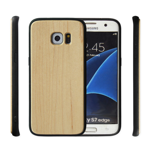 Fashion Designer Wood Case For Samsung Galaxy S7 S7 edge Mobile Phone Cover Real Bamboo+TPU Rubberized Phone Cases Galaxy S9 Note 9 S10 S10E