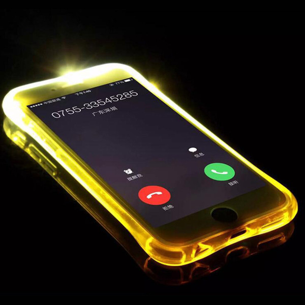 LED Flash TPU Case For iPhone 11 Pro XR XS Max Transparent Luminous Cover For iPhone 5s 6S 7 8 Plus Remind incoming