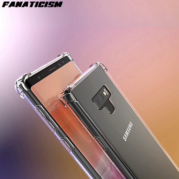 Fanaticism Soft TPU Silicone Frame Hard PC Acrylic Clear Phone Cases For S7edge S8 S9 S10 plus Note 8 9 Anti-knock Back Cover