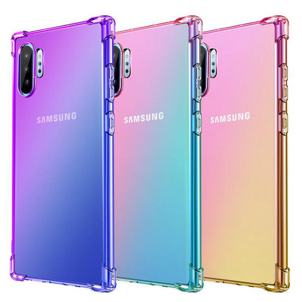 Soft TPU Gradient Colors Anti-knock Clear Case For Samsung S10 5G S9 S8 Plus Note 9 10+ M10 M20 M30 M40 Cover