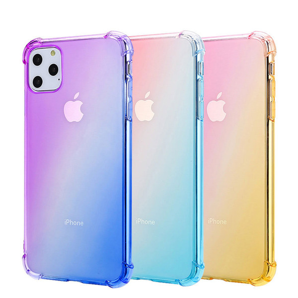 High Quality Gradient Colors Shockproof Soft TPU Phone Cover For iphone XR X XS Max SE 5s 6 7 8 Plus iphone 2019