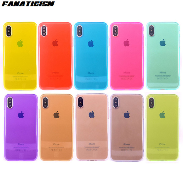 Candy Color Glossy Soft TPU Clear Phone Cases For iphone XR X XS Max 5 SE 6 7 8 Plus Soft Silicone Cover