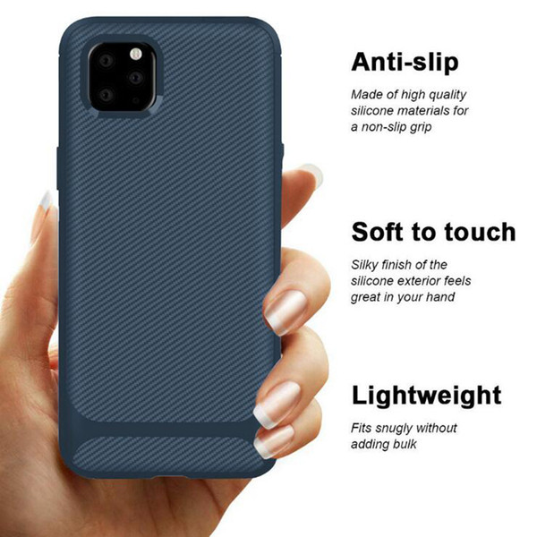 Carbon Fiber Lines TPU Silicone Shock Absorbing Bumper Phone Cases For iphone XR X XS Max 7 8 Plus XIR XI Max 2019