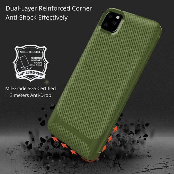 Carbon Fiber Soft TPU Impact Armor Case For iphone XR X XS Max 7 8 Plus XIR XI 2019 Silicone Protective Back Cover