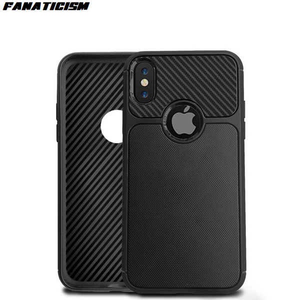 High Quality Grid Carbon Fiber Design Soft Rubber Silicone TPU Phone Cases Cover For iphone XR X XS Max 6 7 8 Plus