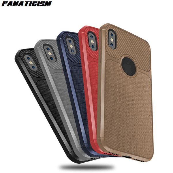 Carbon Fiber Design Soft Rubber Silicone Case For iphone XR X XS Max 6 7 8 Plus Grid Pattern Soft TPU Phone Cover