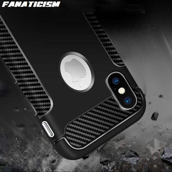 Luxury Shockproof Soft TPU Silicone Case For iphone X XR XS Max 5s SE 6s 7 8 Plus Carbon Fiber Desigh Back Cover