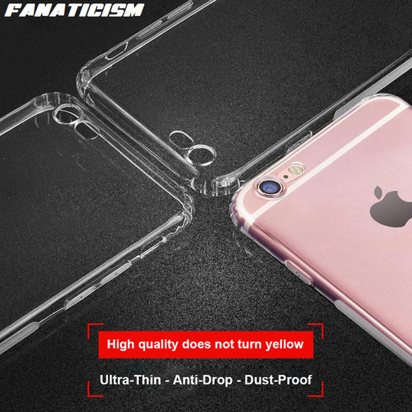 Fanaticism Ultra-thin Soft TPU Silicone Transparent Case For iphone X XR XS Max 6s 7 8 Plus Anti-Drop Shockproof Cover With Dust Plug