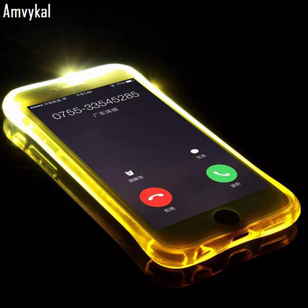 LED Flash TPU Case For iPhone 6S 7 8 Plus 5S 11 Pro XR XS Max Cases Call Flash Luminous Shell Ramind incoming