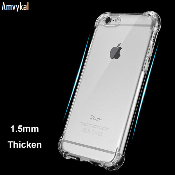 Soft TPU Air-bag Anti-knock Clear Case For iphone 11 Pro XR XS Max SE 6s 7 8 Plus 1.5mm Silicone Phone Cover