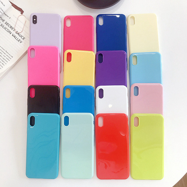 Candy Color Glossy Soft TPU Phone Cases For iphone 11 Pro XR XS Max 5 6 7 8 Plus Soft Silicone Jelly Cover