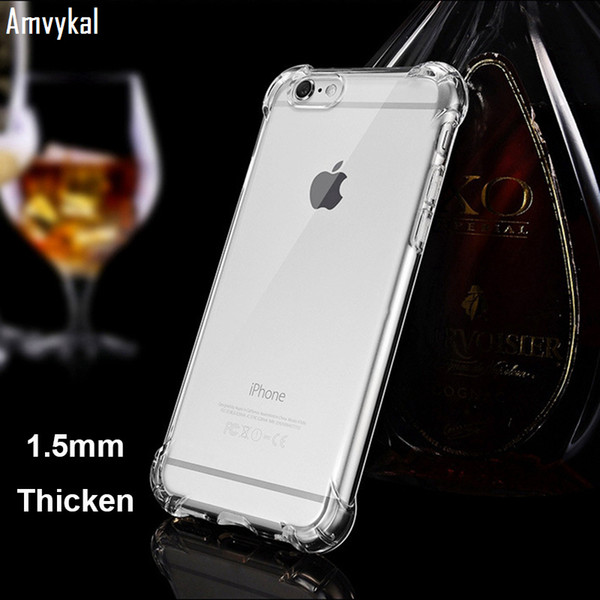 1.5mm Thicken Soft Silicone Clear Phone Cases For iphone 11 Pro XR XS Max 5 SE 6 7 8 Plus Transparent Cover