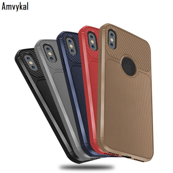 Fashion Diamond Carbon Fiber Texture Soft TPU Phone Cases For iphone XR X XS Max 6 7 8 Plus Shockproof Soft Silicone Cover