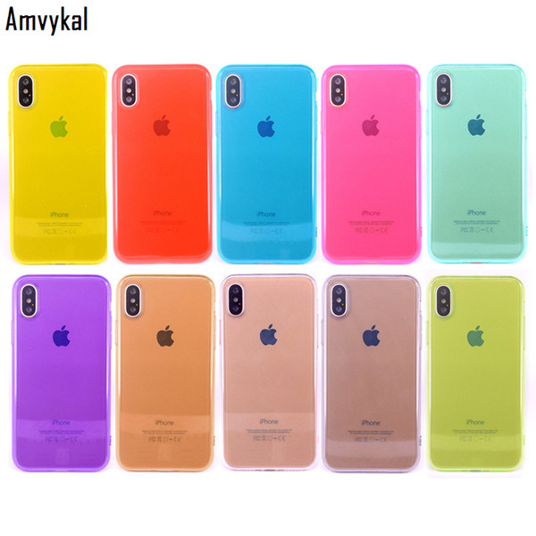 Candy Color Glossy Soft Silicone Case For iphone XR X XS Max 5 SE 6 7 8 Plus Transparent TPU Jelly Phone Cover