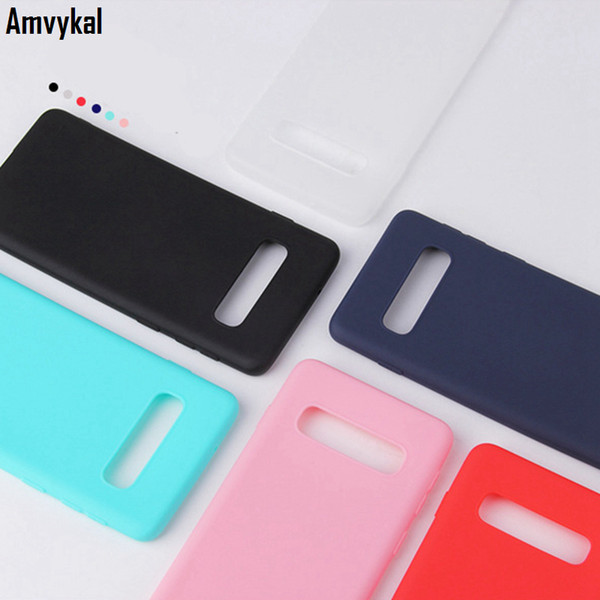 Soft Matte Silicone Case For Samsung S6 S7 edge S8 S9 Solid Candy Color S10e 5G S10 S20 Plus S20 Ultra Cases Cover