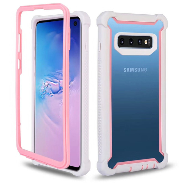 For Samsung S10 Case Full-Body Clear Soft TPU Hard PC Back Cover Phone Case for Galaxy S10 Plus S10E