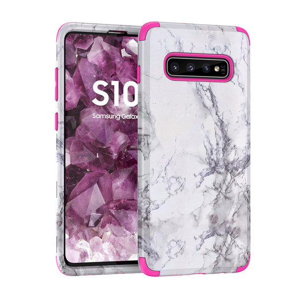 For Samsung S10 Plus Case Luxury Marble 3in1 Heavy Duty Full-Body Protection Case for Samsung Galaxy S10 S10E