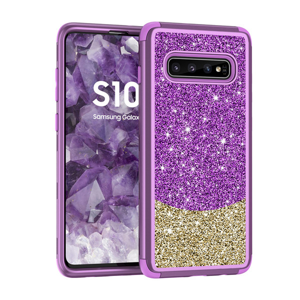 For Samsung S10 Plus Case Luxury Glitter Sparkle Shiny Bling Case Soft TPU Hard PC Back Cover for Samsung Galaxy S10