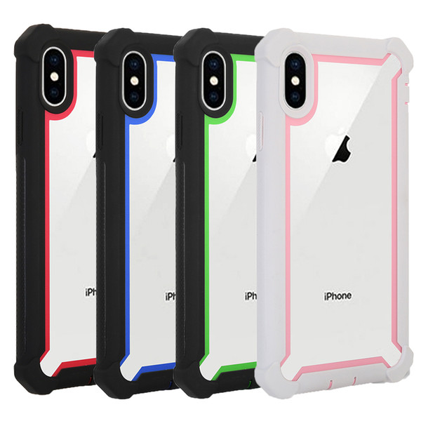 For Iphone XR Case Full-Body Clear Soft TPU Hard PC Back Cover Phone Case for Iphone XS XS Plus