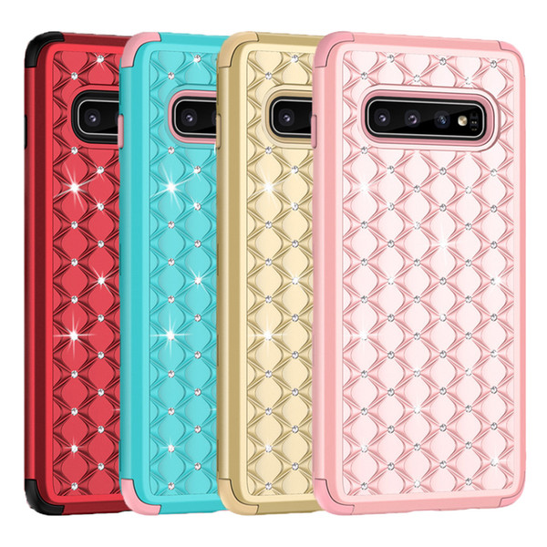 For Samsung S10 Plus Case Luxury Diamond Glitter Shiny Bling Case Soft TPU Hard PC Back Cover for Samsung Galaxy S10 S10E