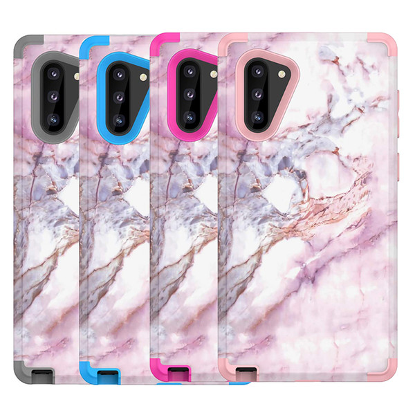 For Samsung Note 10 Case Marble Defender Case 3in1 Heavy Duty Hybrid Full-Body Protective Cover Phone Cases For Galaxy Note 10 Plus