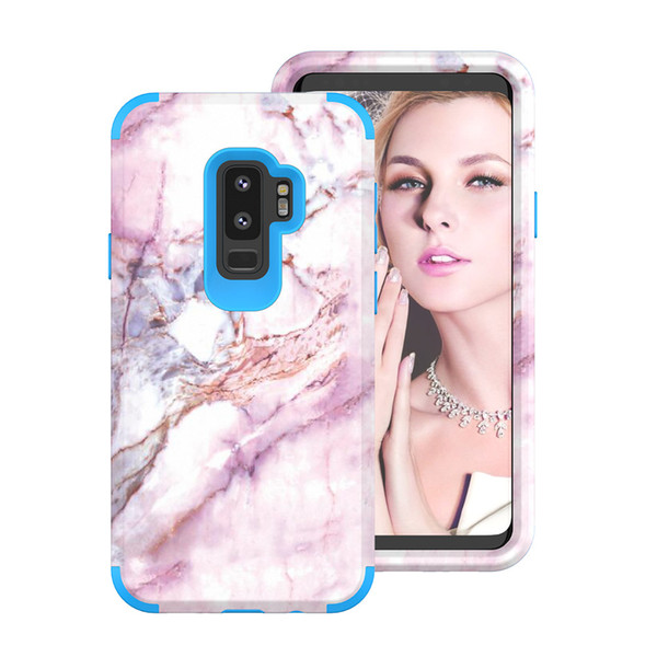 For Samaung S9 Case Marble Defender Case 3in1 Heavy Duty Hybrid Full-Body Protective Cover Phone Cases For Samsung Galaxy S9 S9plus