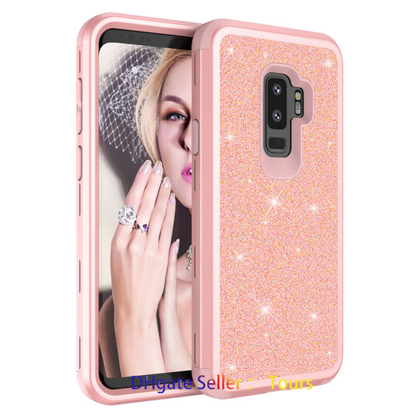 For Samsung S9 Case Luxury Glitter Phone Case Heavy Duty Hybrid Full-Body Protective Cover iPhone Case For Samsung Galaxy S9 S9plus