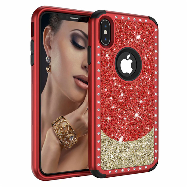 For Iphone Xs Max Case Luxury Diamond Women Cover Heavy Duty Hybrid Full-Body Protective Cover Phone Cases For iPhone Xr Xs Max