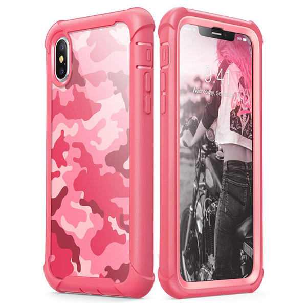 For Iphone XR Case Full-Body Soft TPU Hard PC Back Cover Camouflage Phone Cases for Iphone XR XS Max